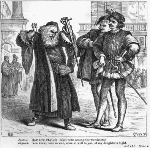 Shylock with Salerio and Salanio